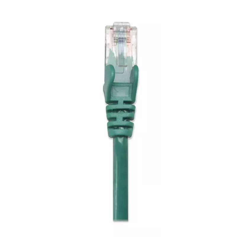 Intellinet tīkla komutācijas kabelis, Cat5e, 0,5 m, zaļš, CCA, U/UTP, PVC, RJ45, zeltīti kontakti, aizķeršanās novēršanas konstrukcija, aizsargapvalks, mūža garantija