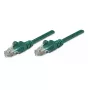 Intellinet tīkla komutācijas kabelis, Cat5e, 0,5 m, zaļš, CCA, U/UTP, PVC, RJ45, zeltīti kontakti, aizķeršanās novēršanas konstrukcija, aizsargapvalks, mūža garantija