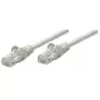 Intellinet tīkla komutācijas kabelis, Cat5e, 2m, pelēks, CCA, U/UTP, PVC, RJ45, zelta pārklājuma kontakti, bez aizķeršanās, ar uzmavu, mūža garantija