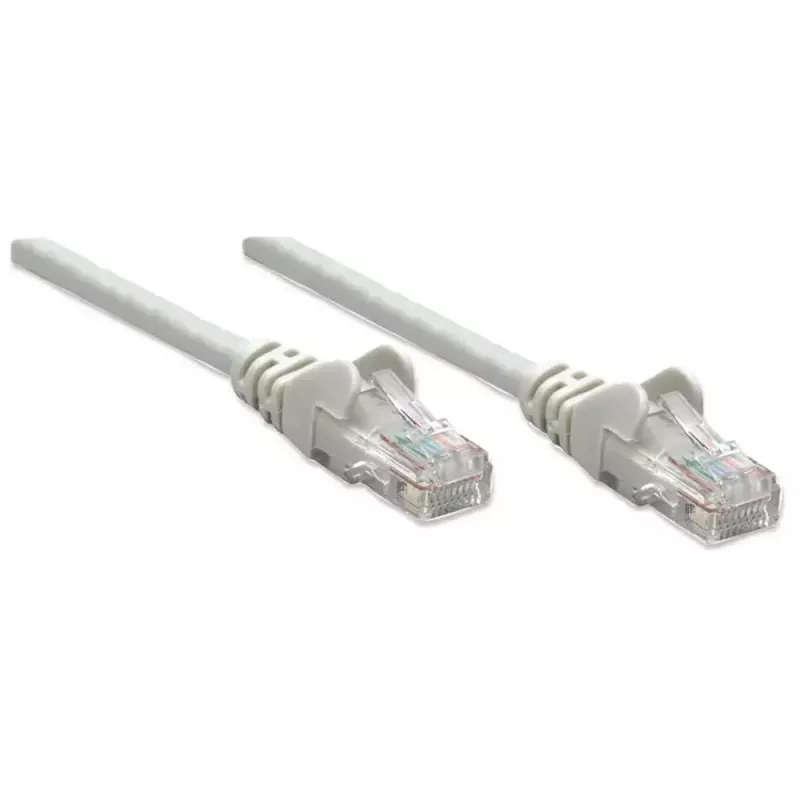Intellinet tīkla komutācijas kabelis, Cat5e, 15m, pelēks, CCA, U/UTP, PVC, RJ45, apzeltīti kontakti, bez aizķeršanās, ar uzmavu, mūža garantija