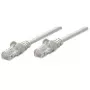 Intellinet tīkla komutācijas kabelis, Cat5e, 15m, pelēks, CCA, U/UTP, PVC, RJ45, apzeltīti kontakti, bez aizķeršanās, ar uzmavu, mūža garantija
