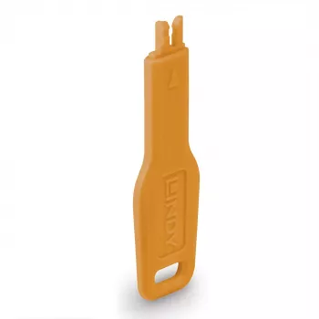 Lindy RJ45 porta slēdzenes atslēga oranža modelis 47896 — RJ45 porta drošības atslēga tīkla slēdzenēm