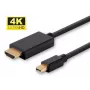 Microconnect MDPHDMI1B-4K video kabeļa adapteris 1 m Mini DisplayPort HDMI A tips (standarta) Melns