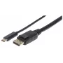Manhattan USB-C uz DisplayPort kabelis, 4K@60Hz, 1m, vīriešu-vīriešu, melns, nav divvirzienu, trīs gadu garantija, ekvivalente CDP2DP1MBD
