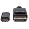 Manhattan USB-C uz DisplayPort kabelis, 4K@60Hz, 1m, vīriešu-vīriešu, melns, nav divvirzienu, trīs gadu garantija, ekvivalente CDP2DP1MBD