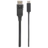 Manhattan USB-C uz DisplayPort kabelis, 4K@60Hz, 1m, vīriešu-vīriešu, melns, nav divvirzienu, trīs gadu garantija, ekvivalente CDP2DP1MBD
