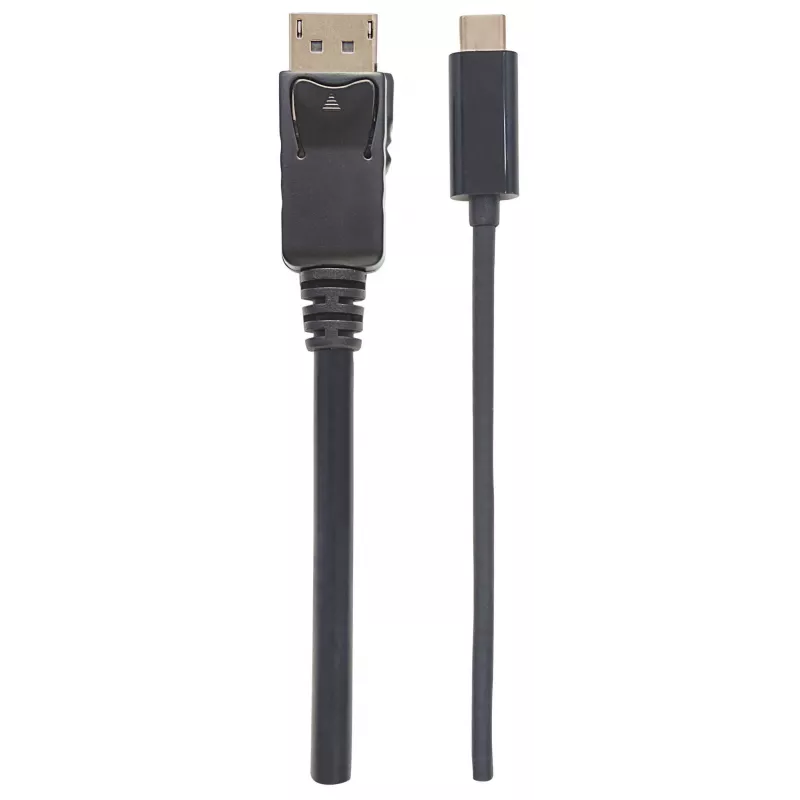 Manhattan USB-C uz DisplayPort kabelis, 4K@60Hz, 1m, vīriešu-vīriešu, melns, nav divvirzienu, trīs gadu garantija, ekvivalente CDP2DP1MBD