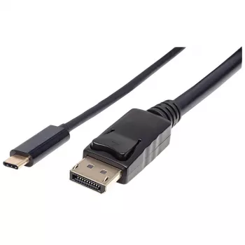 Manhattan USB-C uz DisplayPort kabelis, 4K@60Hz, 2m, vīrietis-vīrietis, melns, nav divvirzienu, trīs gadu garantija, līdzvērtīgs CDP2DP2MBD