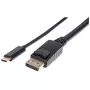 Manhattan USB-C uz DisplayPort kabelis, 4K@60Hz, 2m, vīrietis-vīrietis, melns, nav divvirzienu, trīs gadu garantija, līdzvērtīgs CDP2DP2MBD