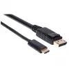 Manhattan USB-C uz DisplayPort kabelis, 4K@60Hz, 2m, vīrietis-vīrietis, melns, nav divvirzienu, trīs gadu garantija, līdzvērtīgs CDP2DP2MBD