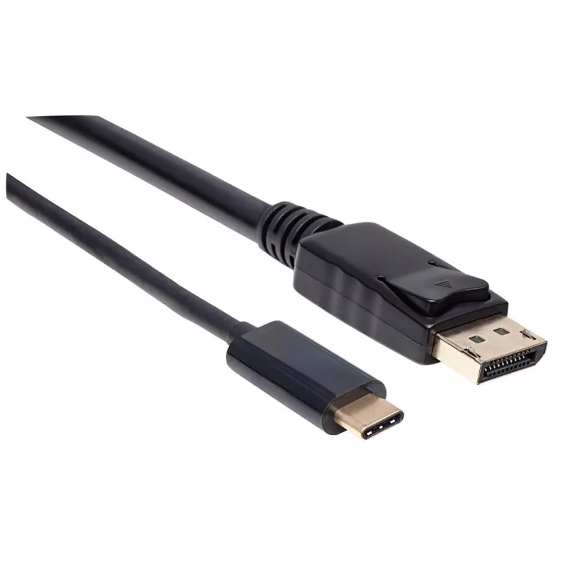 Manhattan USB-C uz DisplayPort kabelis, 4K@60Hz, 2m, vīrietis-vīrietis, melns, nav divvirzienu, trīs gadu garantija, līdzvērtīgs CDP2DP2MBD