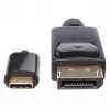 Manhattan USB-C uz DisplayPort kabelis, 4K@60Hz, 2m, vīrietis-vīrietis, melns, nav divvirzienu, trīs gadu garantija, līdzvērtīgs CDP2DP2MBD