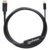 Manhattan USB-C uz DisplayPort kabelis, 4K@60Hz, 2m, vīrietis-vīrietis, melns, nav divvirzienu, trīs gadu garantija, līdzvērtīgs CDP2DP2MBD