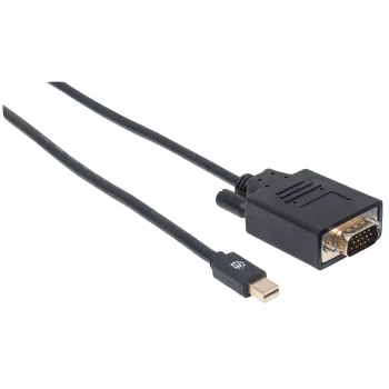 Manhattan Mini DisplayPort 1.2a uz VGA kabelis, 1080@60Hz, aktīvs, 1,8 m, vīrišķais uz vīrišķo, melns, polietilēna maisiņš