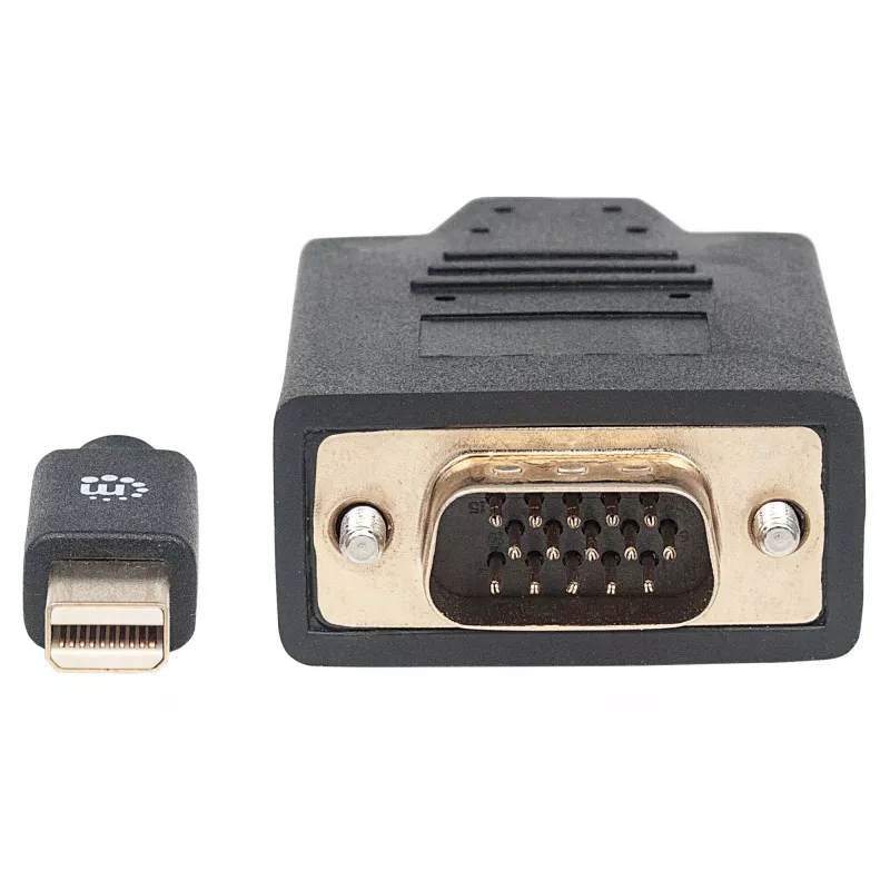 Manhattan Mini DisplayPort 1.2a uz VGA kabelis, 1080@60Hz, aktīvs, 1,8 m, vīrišķais uz vīrišķo, melns, polietilēna maisiņš