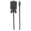 Manhattan Mini DisplayPort 1.2a uz VGA kabelis, 1080@60Hz, aktīvs, 1,8 m, vīrišķais uz vīrišķo, melns, polietilēna maisiņš