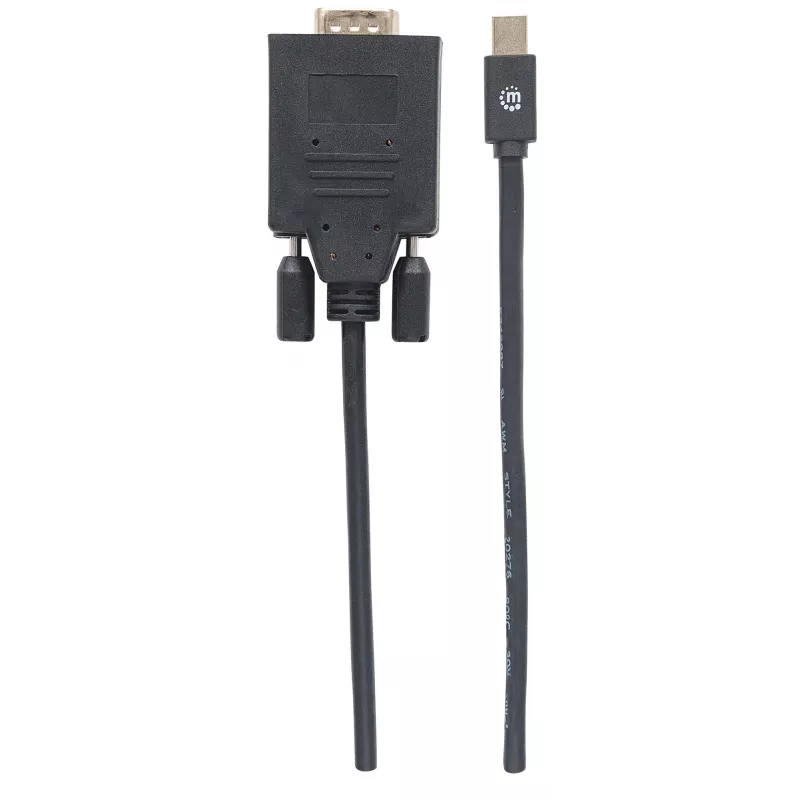 Manhattan Mini DisplayPort 1.2a uz VGA kabelis, 1080@60Hz, aktīvs, 1,8 m, vīrišķais uz vīrišķo, melns, polietilēna maisiņš