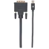 Manhattan Mini DisplayPort 1.2a uz DVI-D 24+1 kabelis, 1080p@60Hz, 1,8 m, vīrieša-vīrieša, saderīgs ar DVI-D, melns, mūža garantija
