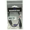 Manhattan USB-A–USB-B kabelis, 0,5 m, vīrišķais–vīrišķais, 480 Mb/s (USB 2.0), Hi-Speed USB, melns, mūža garantija, ekvivalents USB2HAB50CM