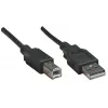 Manhattan USB-A–USB-B kabelis, 0,5 m, vīrišķais–vīrišķais, 480 Mb/s (USB 2.0), Hi-Speed USB, melns, mūža garantija, ekvivalents USB2HAB50CM