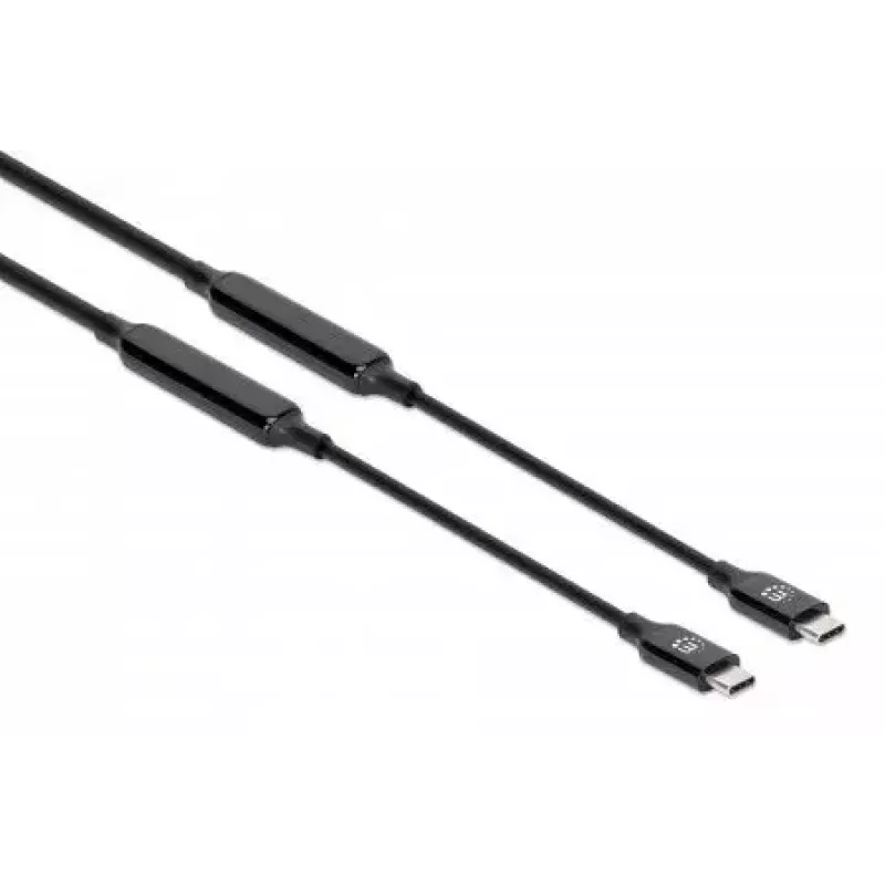 USB-C kabelis Manhattan 5m aktīvs vīrietis-vīrietis 10 Gbps 3A melns