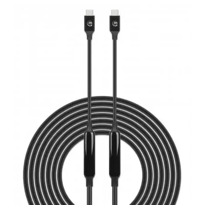 USB-C kabelis Manhattan 5m aktīvs vīrietis-vīrietis 10 Gbps 3A melns