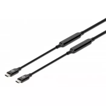 USB-C kabelis Manhattan 5m aktīvs vīrietis-vīrietis 10 Gbps 3A melns