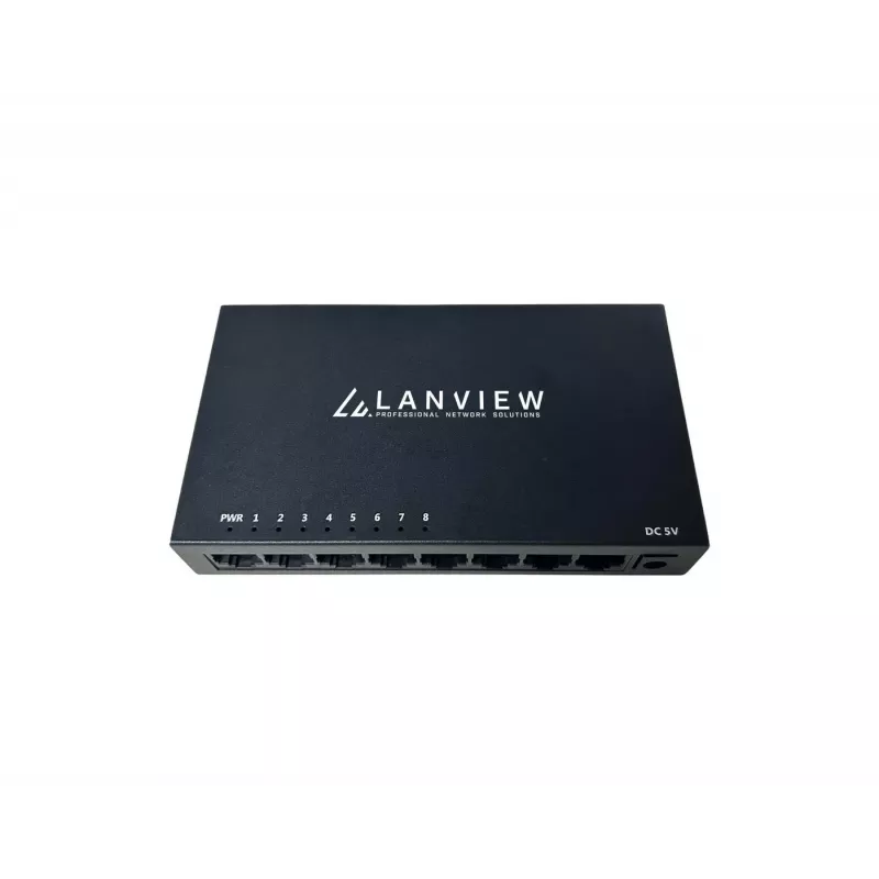 Nepārvaldāms slēdzis Lanview LVN-DESK-8PORT-1G — 8 portu 1 Gbps Ethernet galddatora slēdzis