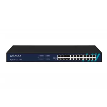 Nevadāms komutators Lanview LVN-1UMOUNT-24PORT-1G 24-portu Gigabit Ethernet komutators, 1U montāža