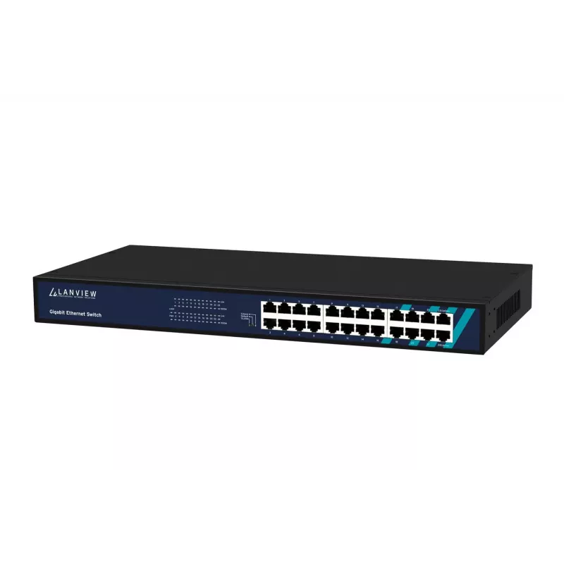 Nevadāms komutators Lanview LVN-1UMOUNT-24PORT-1G 24-portu Gigabit Ethernet komutators, 1U montāža