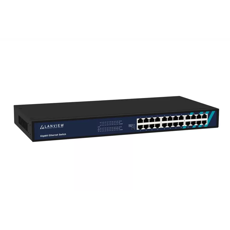 Nevadāms komutators Lanview LVN-1UMOUNT-24PORT-1G 24-portu Gigabit Ethernet komutators, 1U montāža