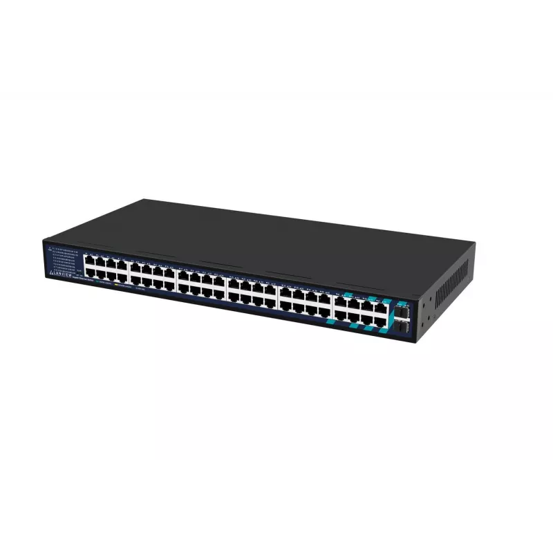Lanview nevadāms slēdzis LVN-1UMOUNT-48PORT-2SFP-1G — 48x RJ45 1G pieslēgvietas, 2x SFP augšupsaites