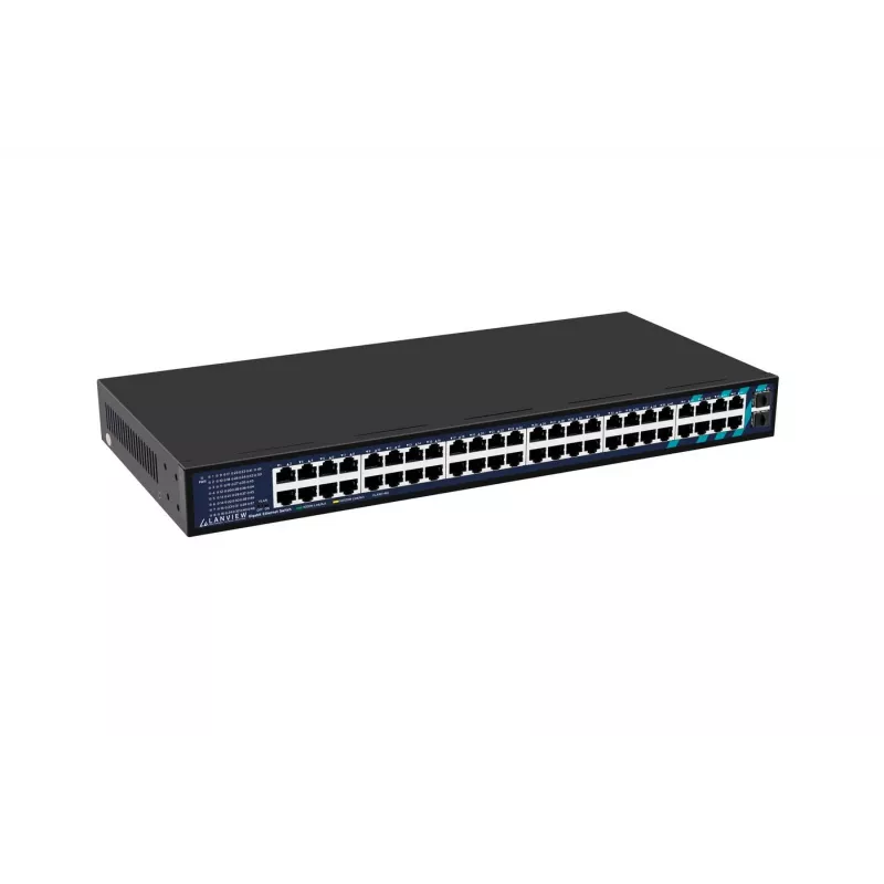 Lanview nevadāms slēdzis LVN-1UMOUNT-48PORT-2SFP-1G — 48x RJ45 1G pieslēgvietas, 2x SFP augšupsaites
