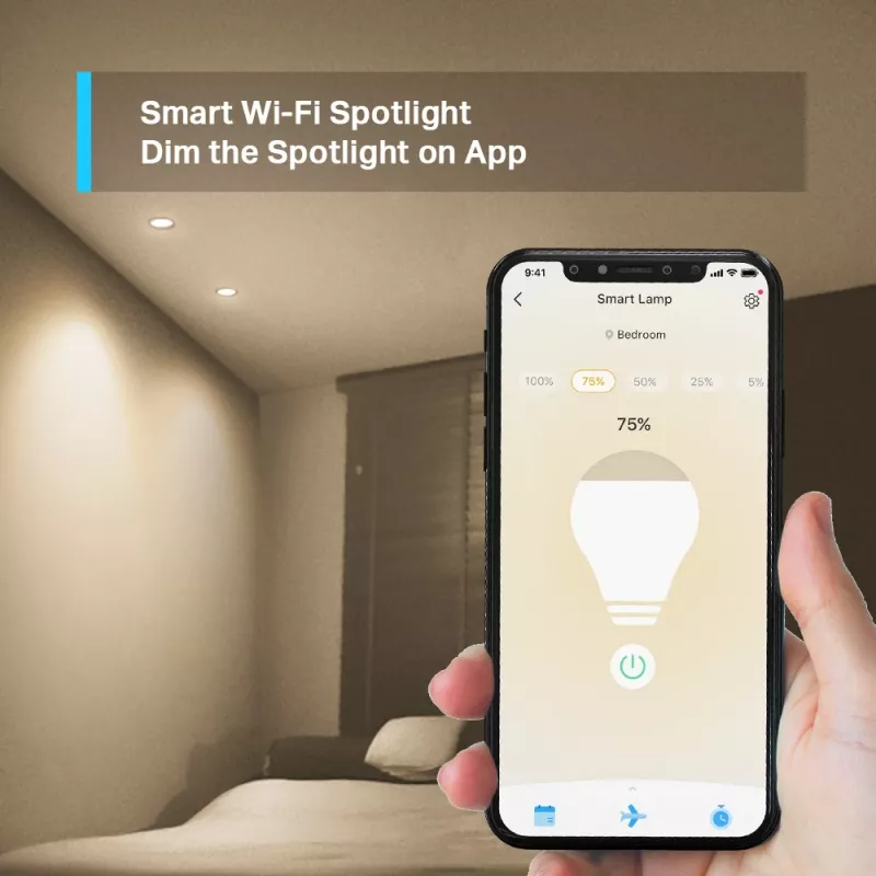 TP-Link Tapo Smart Wi-Fi Spotlight, Dimmable, 4-Pack, Smart bulb, Wi-Fi, balta, 802.11b, 802.11g, Wi-Fi 4 (802.11n), GU10, Parabolic bulb