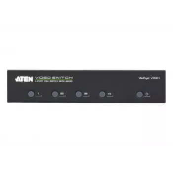 ATEN AT-VS0401, VGA, Metāls, Melna, 65 m, 300 MHz, 1920 x 1440 pikseļi