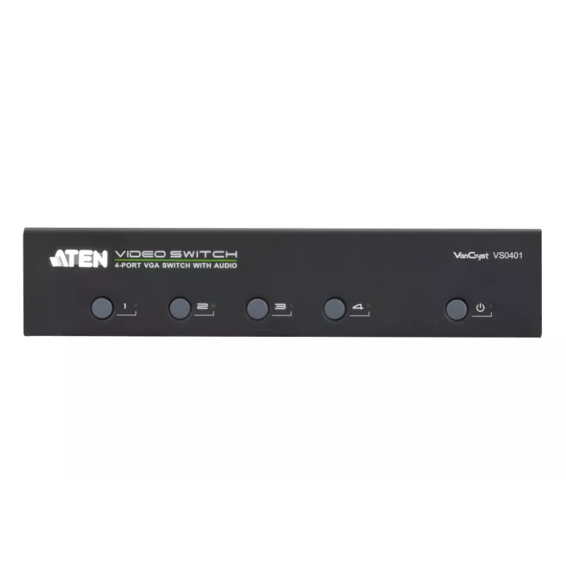 ATEN AT-VS0401, VGA, Metāls, Melna, 65 m, 300 MHz, 1920 x 1440 pikseļi