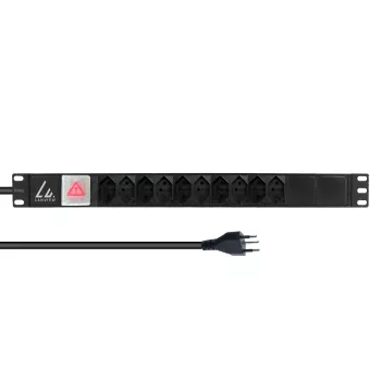 Lanview 19 collu plaukta strāvas sadalītājs 1U 10A, 10x Swiss T13 (LVR-2MCH-SW-CH10)