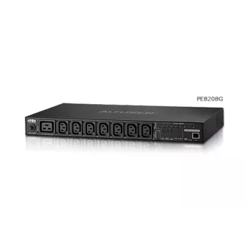ATEN 1U 16A 8 Outlet Switched + Metered PDU + bezmaksas Eco PDU pārvaldības programmatūra