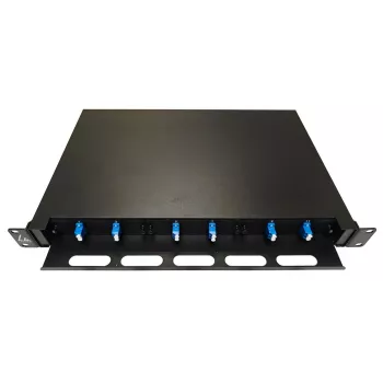 Lanview LVO-101010 optiskās šķiedras bīdāmais panelis ODF, LC SM OS2, 12 serdeņi, 1U