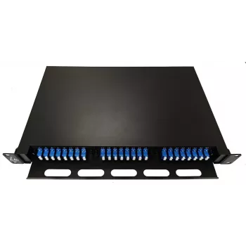 Lanview LVO-101020 optiskās šķiedras bīdāmais panelis ODF, LC SM OS2, 48 serdeņi, 1U