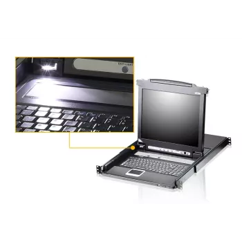 ATEN CL5708M statīvā montējama konsole 43,2 cm (17 collas) 1280 x 1024 pikseļi Metāls, Plastmasa Melna 1U