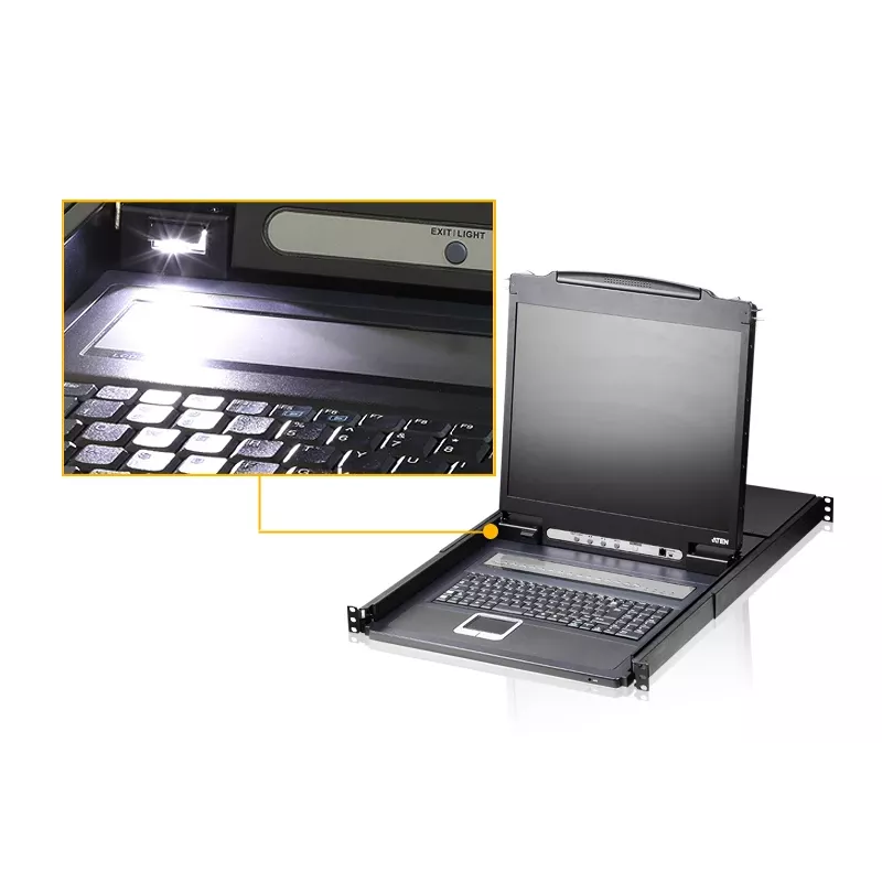 KVM slēdzis ATEN CL1308N Rack Mounting Melns PS/2 USB VGA