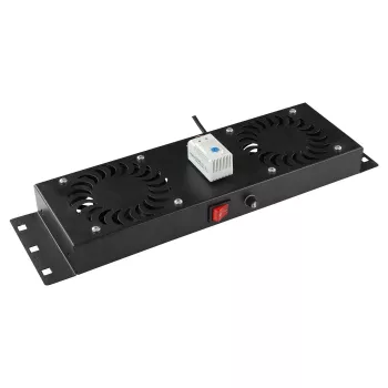 Rack accessory Lanview RAF115BL-UK 1U 2 fans Melns