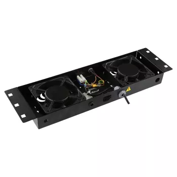Rack accessory Lanview RAF115BL-UK 1U 2 fans Melns