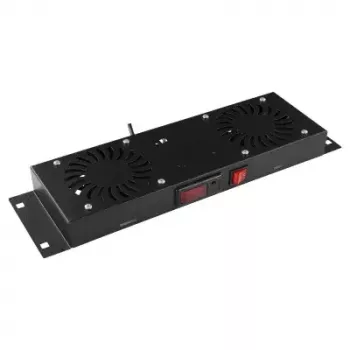 Ventilatora panelis LOGON RAF205BL 2 ventilatori Melns 490x135x45mm