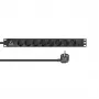 Lanview LVR-2MSCH-LIC-SCH8 strāvas sadales bloks (PDU) 8 maiņstrāvas kontaktligzdas 1U Melns