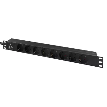 Lanview LVR-3MIEC-LIC-SCH8 elektrības sadales bloks (PDU) 8 maiņstrāvas kontaktligzdas 1U Melns
