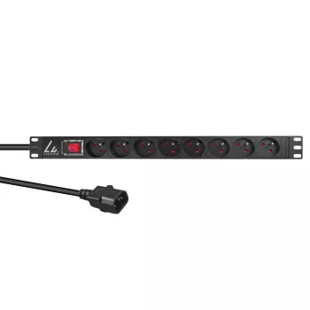 Lanview LVR-2MSCH-SW-C13-8 strāvas sadales bloks (PDU) 8 maiņstrāvas izejas 1U melns