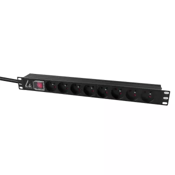 Lanview LVR-2MSCH-SW-C13-8 strāvas sadales bloks (PDU) 8 maiņstrāvas izejas 1U melns