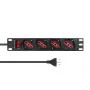 Strāvas sadales bloks Lanview LVR-2MIT-SW-IT4 1U melns 2m kabelis